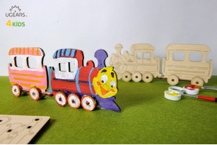 Maquette 3D à colorier Locomotive